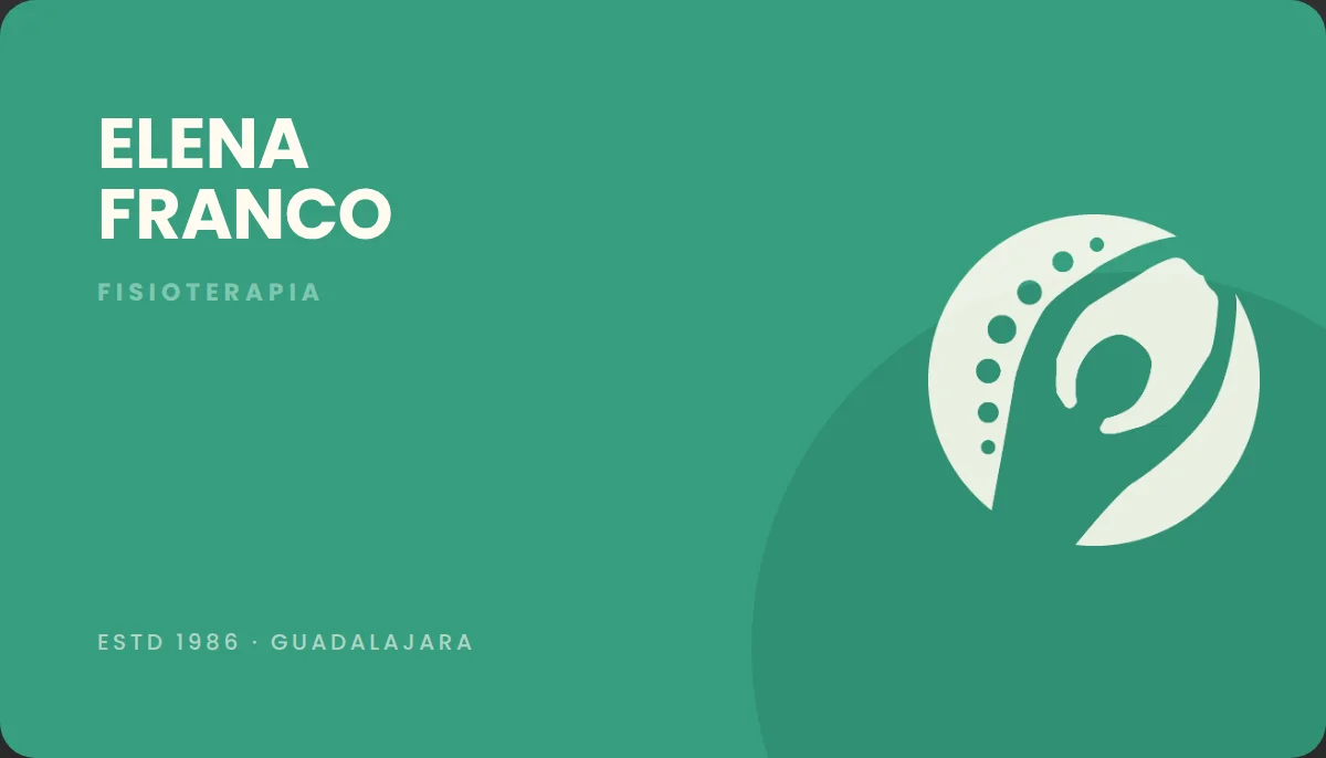 Tarjeta de presentación, cara frontal en jade