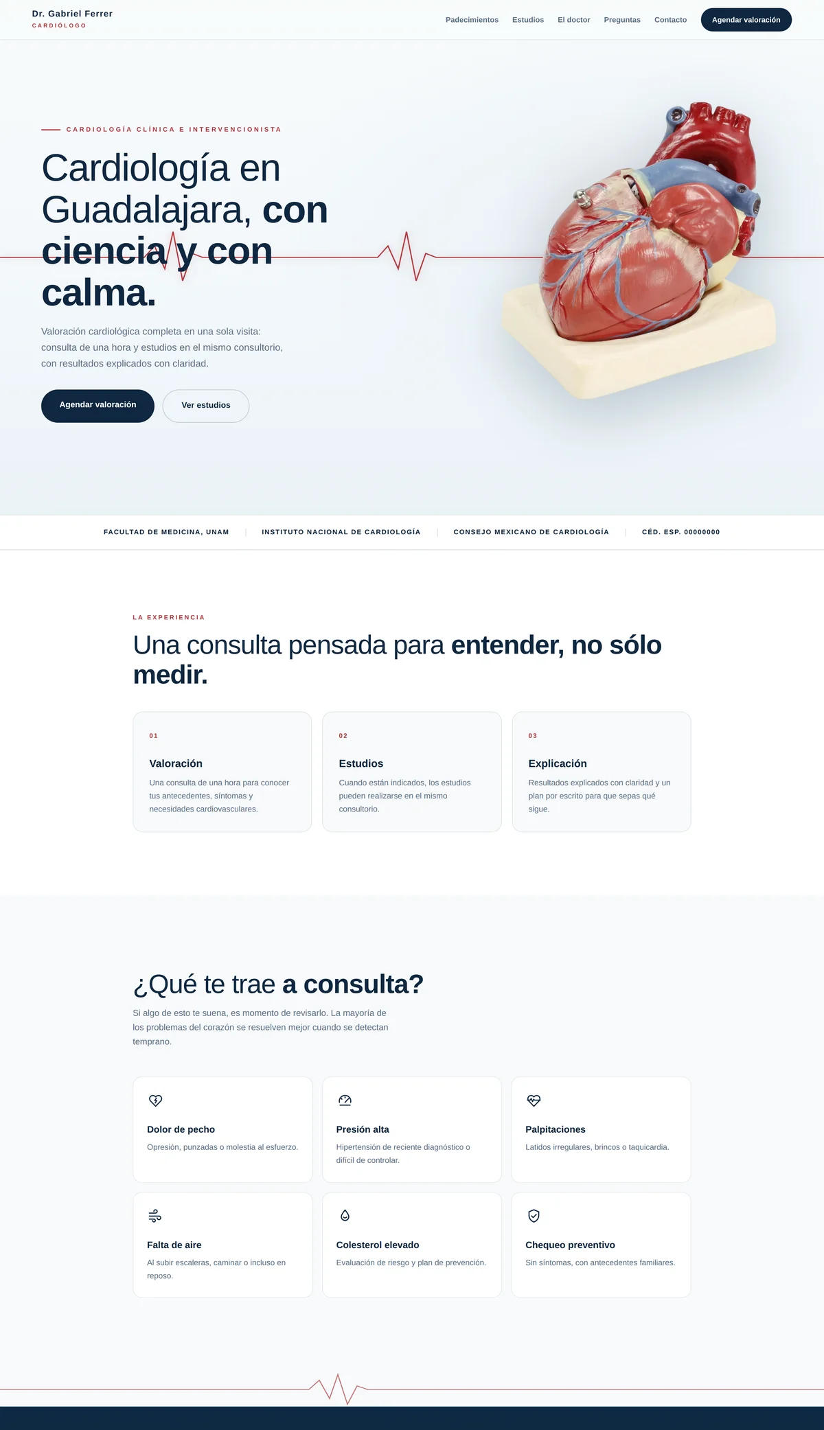 Recorrido completo del sitio web del Dr. Gabriel Ferrer, de principio a fin