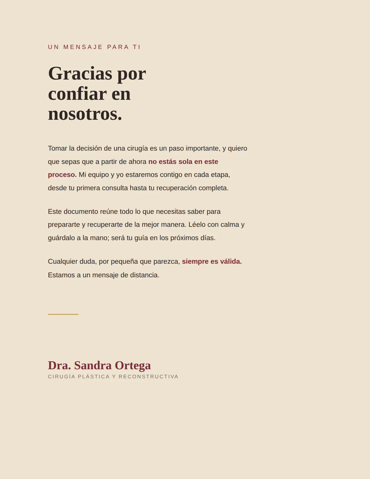 Página de bienvenida del dossier de marca