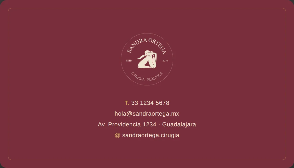 Tarjeta de presentación, reverso en vino